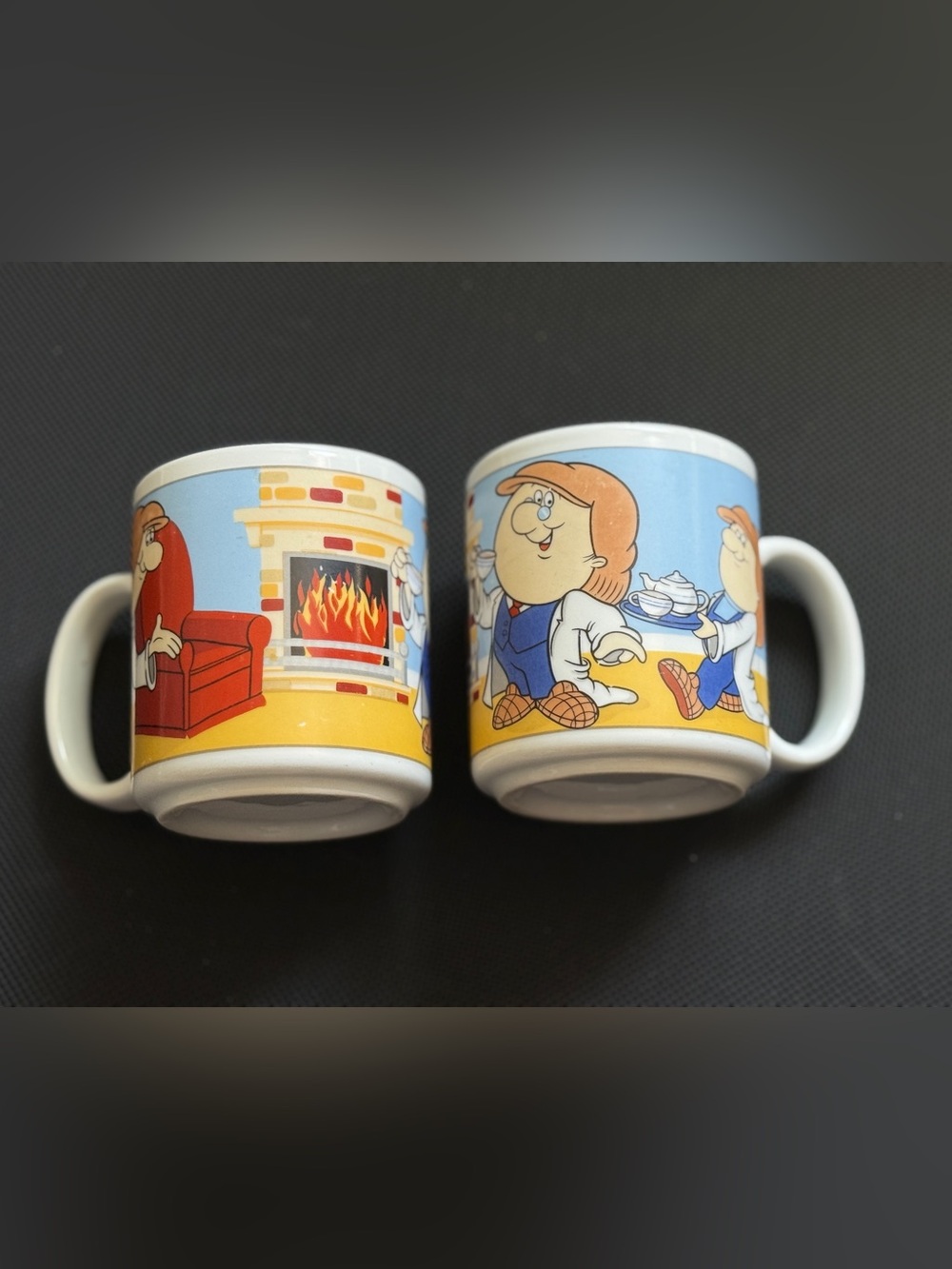 Vintage Tetley Tea Folk ceramic mugs
 Cartoon Ceramic Mugs -